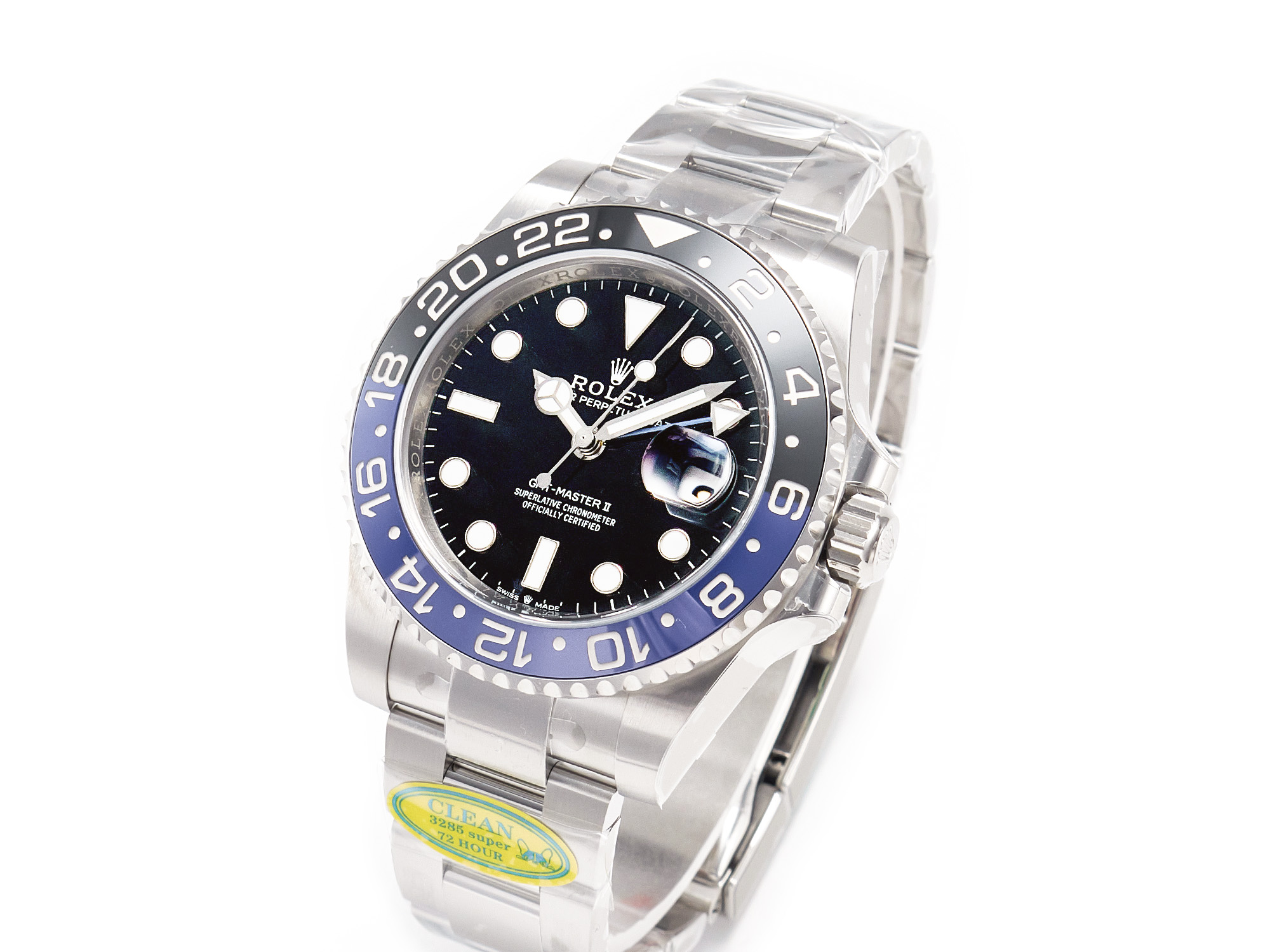 GMT-Master II 126710 BLNR Clean Black/Blue Ceramic 904L Steel Best Edition on Oyster Bracelet DD3285 CHS